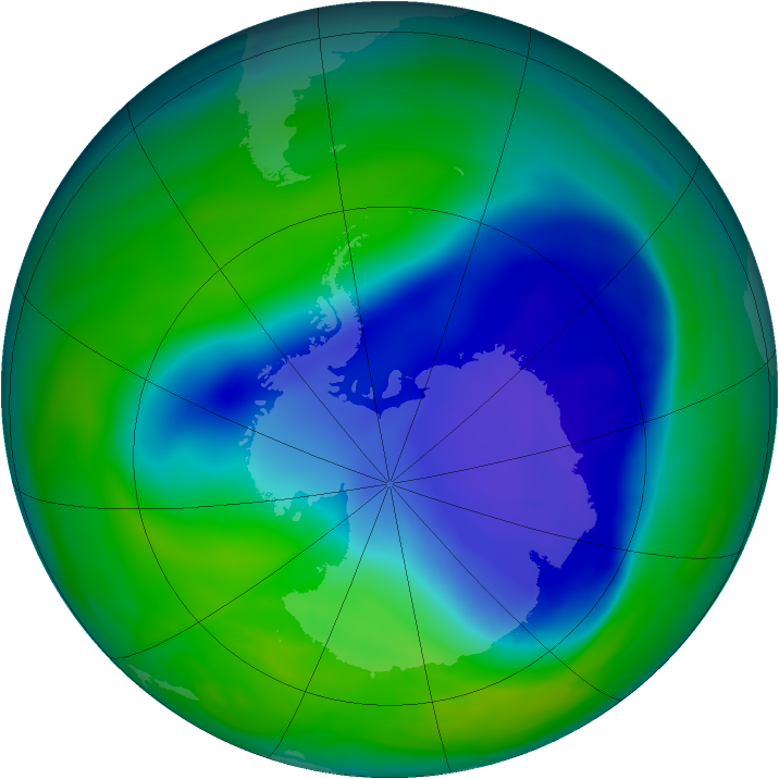 Antarctic ozone map for 23 November 2006